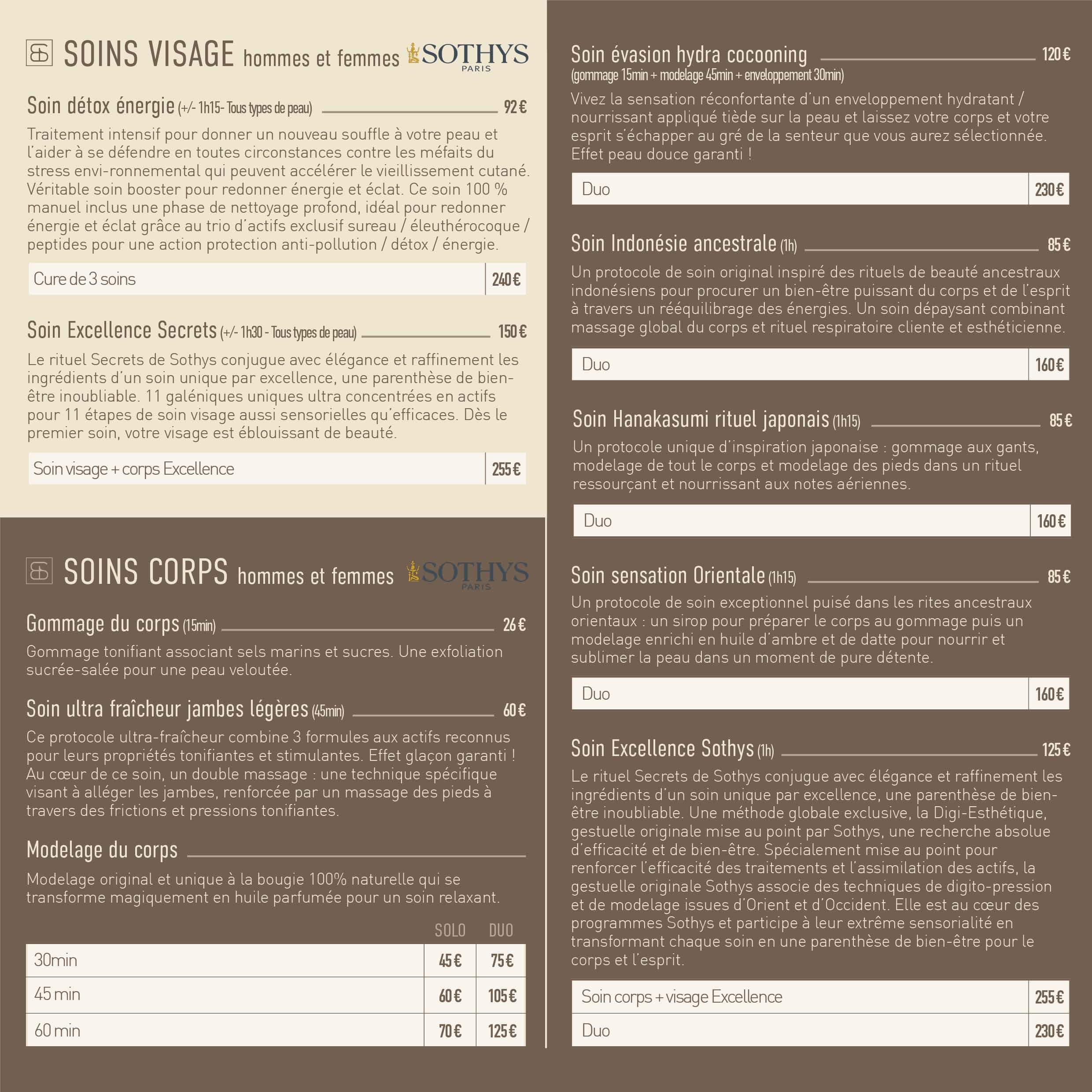 Carte des soins et tarifs 2024 page 4